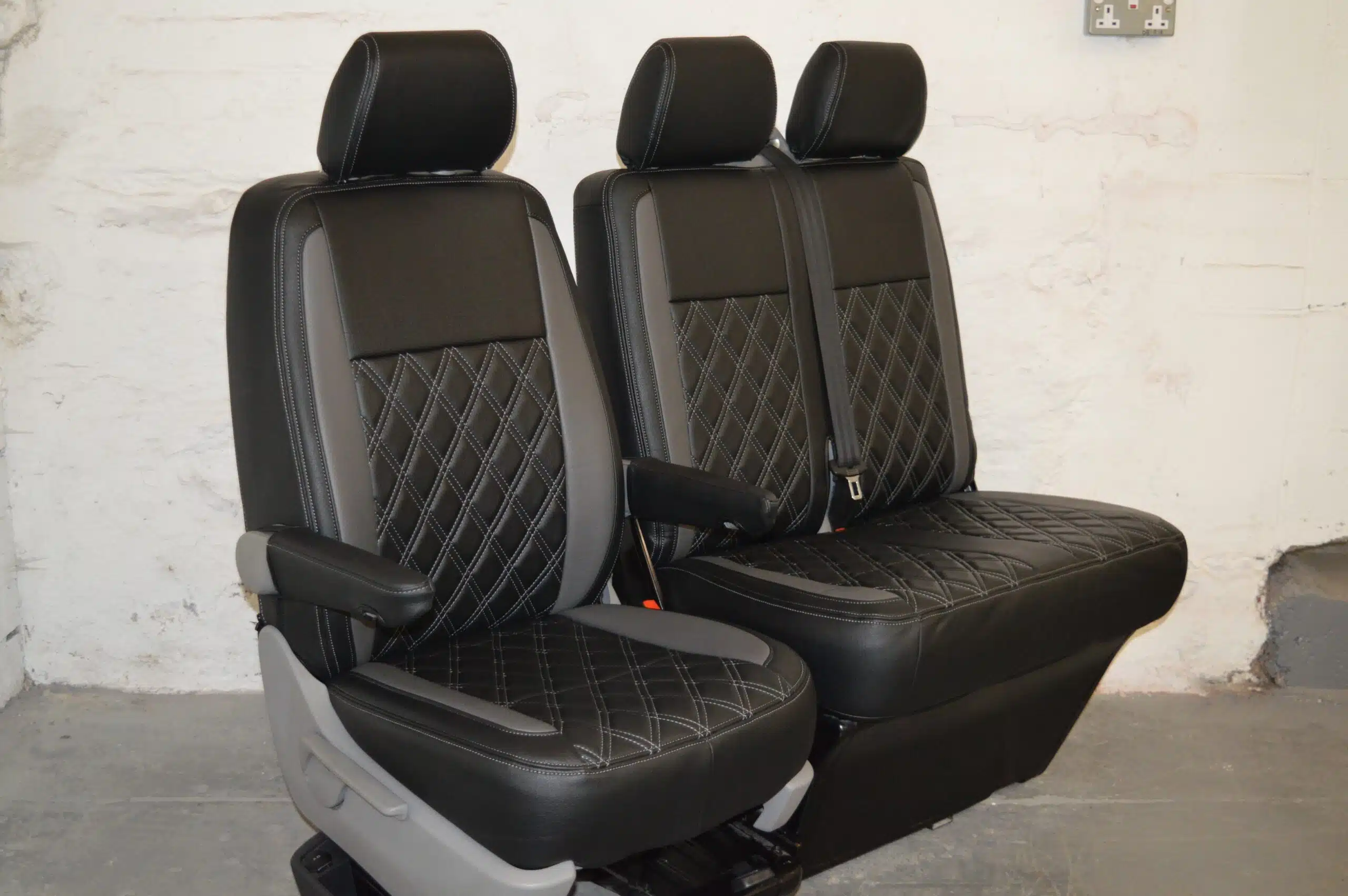 thumbnail image 2 of UK Custom Covers VW Transporter Front Seat Covers – Tailored Black 600 Denier, Waterproof, Right Hand Drive (2003+) 2 of 3
